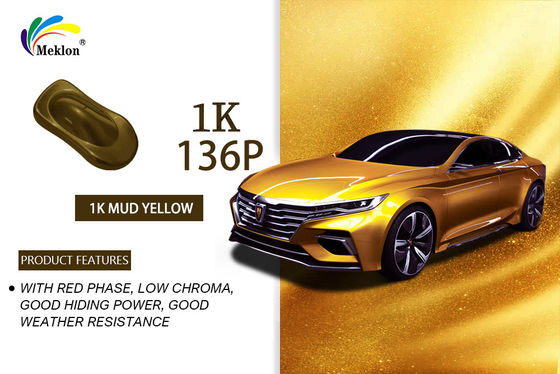 Mud Yellow 1K Car Paint Basecoat Mildew Resistant Acrylic Coating