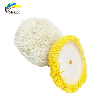 Yellow White Wool Pad For Car Polishing , Multipurpose Car Cleaning Supplies