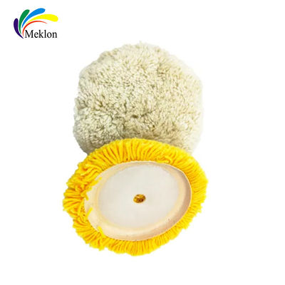 Yellow White Wool Pad For Car Polishing , Multipurpose Car Cleaning Supplies