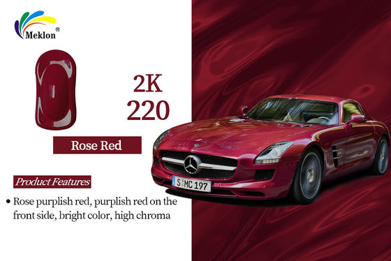 2K Rose Red Car Paint Top Coat Metallic Fade Resistant Durable