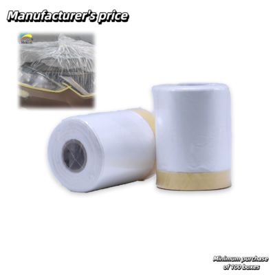 Meklon Car Spray Paint Special High Shielding Plastic Masking Film Roll Pre Pasting Construction Protection Preferred