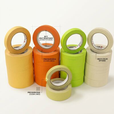 Chinese Supplier Wholesales 80 Degree Heat-Resistant Car Repair Orange Masking Tape With High Viscosity That Can Be Customized With Original Packaging