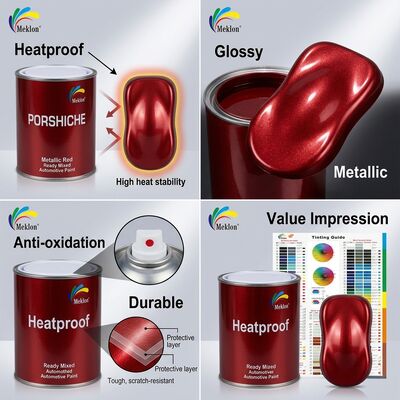 Heatproof Durable Red Automotive Paint Anti Oxidation Metallic Red Car Paint