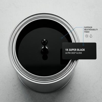 Good Weatherability 1K Super black Auto Paint ODM OEM Car Refinish Paint