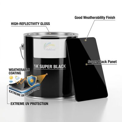 Good Weatherability 1K Super black Auto Paint ODM OEM Car Refinish Paint